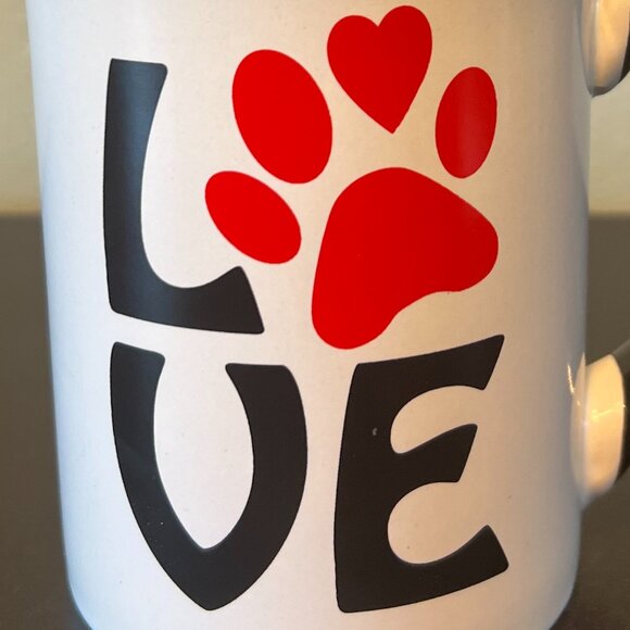 Cottage Creek DOG LOVE Paw Print Ceramic Mug ~ DOG MOM  🐾  DOG DAD ~ Puppy - Picture 4 of 8